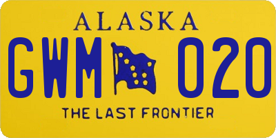 AK license plate GWM020
