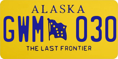 AK license plate GWM030