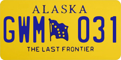 AK license plate GWM031