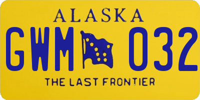 AK license plate GWM032