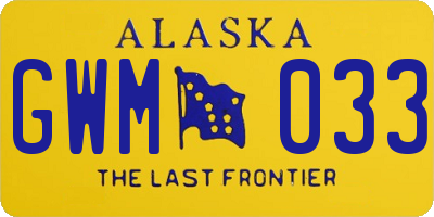 AK license plate GWM033