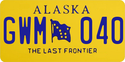 AK license plate GWM040