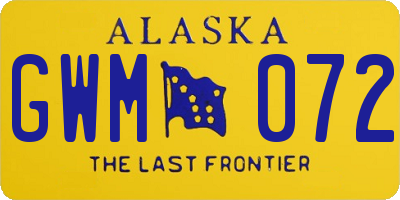 AK license plate GWM072