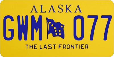 AK license plate GWM077
