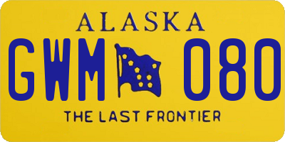 AK license plate GWM080