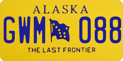 AK license plate GWM088