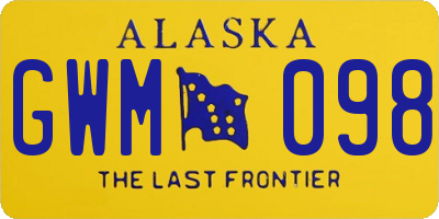 AK license plate GWM098