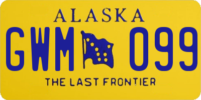 AK license plate GWM099