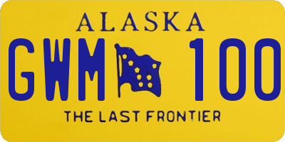 AK license plate GWM100