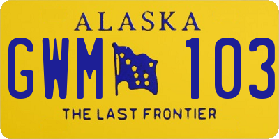 AK license plate GWM103