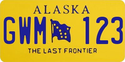 AK license plate GWM123