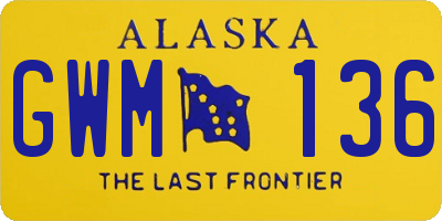 AK license plate GWM136