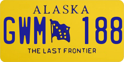 AK license plate GWM188