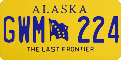AK license plate GWM224