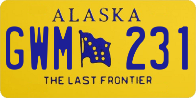 AK license plate GWM231