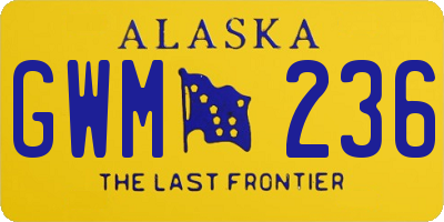 AK license plate GWM236