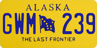 AK license plate GWM239