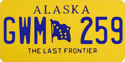 AK license plate GWM259