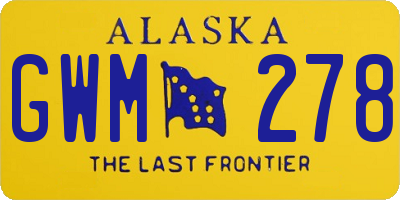 AK license plate GWM278
