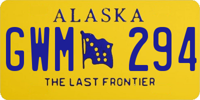 AK license plate GWM294