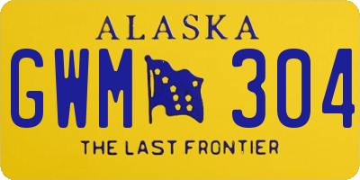 AK license plate GWM304