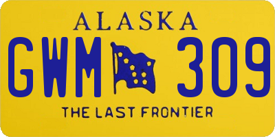 AK license plate GWM309