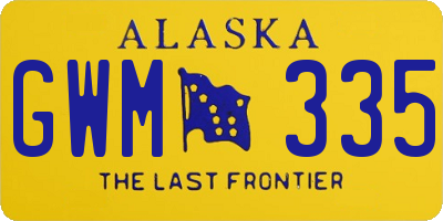 AK license plate GWM335