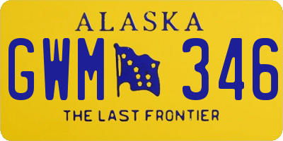 AK license plate GWM346
