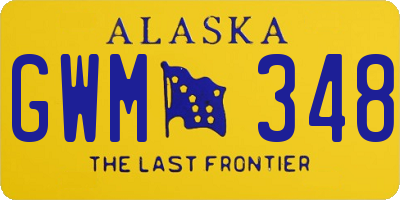 AK license plate GWM348