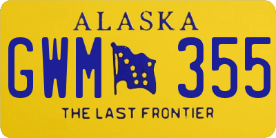 AK license plate GWM355