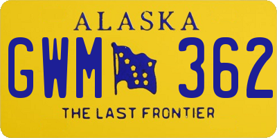 AK license plate GWM362