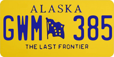 AK license plate GWM385