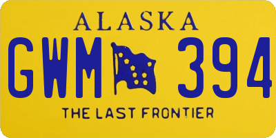 AK license plate GWM394