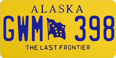 AK license plate GWM398