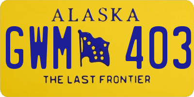 AK license plate GWM403