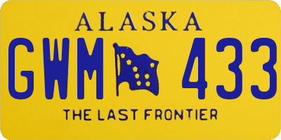 AK license plate GWM433