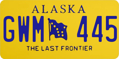 AK license plate GWM445