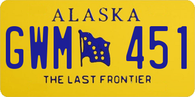 AK license plate GWM451