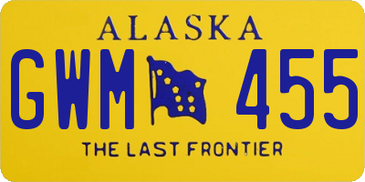AK license plate GWM455