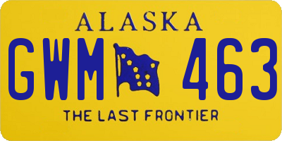 AK license plate GWM463