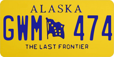 AK license plate GWM474