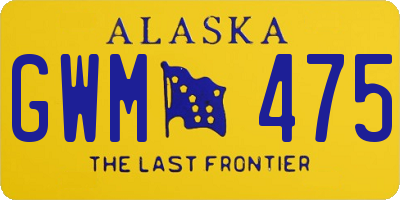 AK license plate GWM475