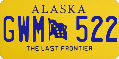 AK license plate GWM522