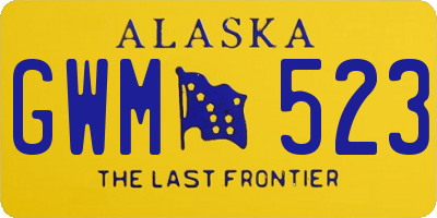 AK license plate GWM523