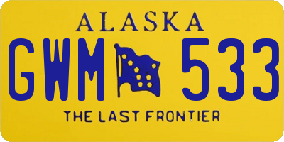AK license plate GWM533