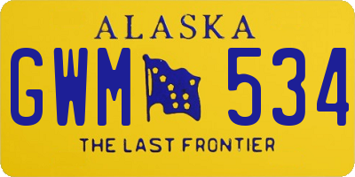 AK license plate GWM534
