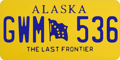 AK license plate GWM536
