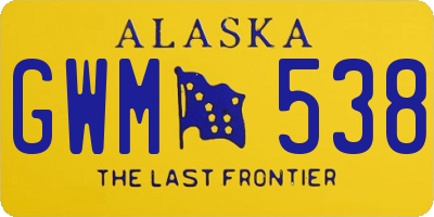 AK license plate GWM538