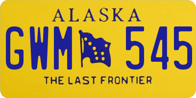 AK license plate GWM545