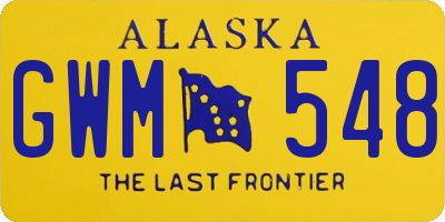 AK license plate GWM548